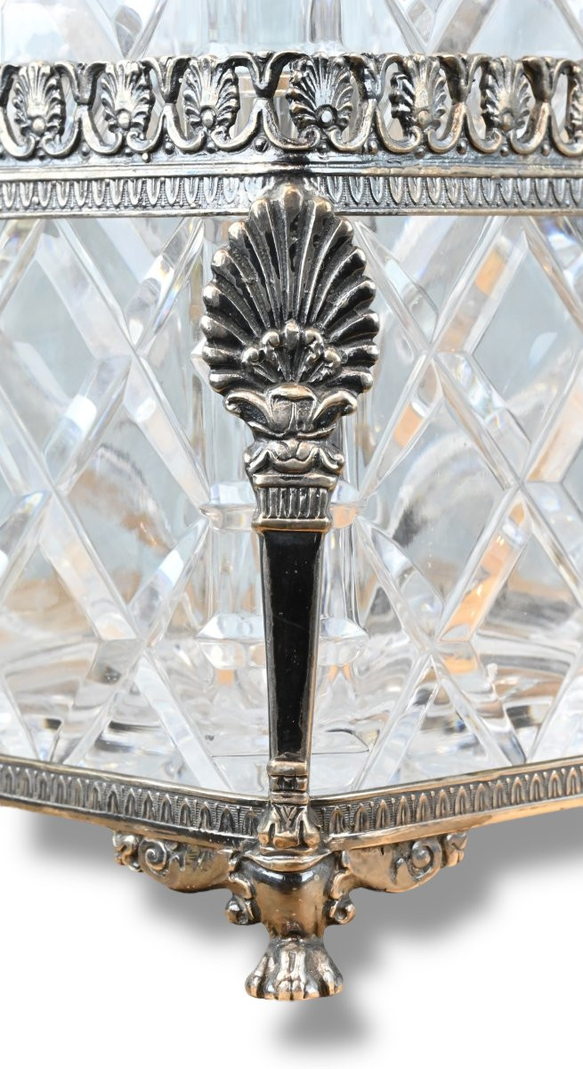 Set Per Liquori in Cristallo con Base in Argento - Italia XX Secolo-photo-2